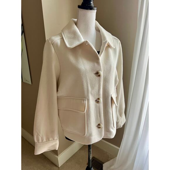 NWT Lauren Conrad cream wool blend jacket size 0X - Picture 2 of 7